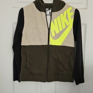 Nike Black and Cream Colorblock Jacket Athletic Style